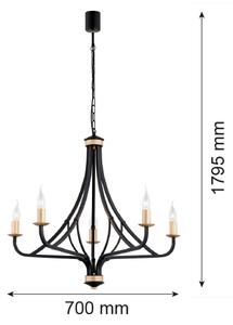 Argon 2171 - Luster na reťazi LORENZO 5xE14/7W/230V