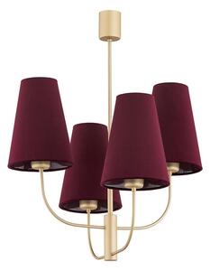 Argon 1827 - Luster na tyči SAFIANO 4xE27/15W/230V vínová
