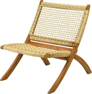 Skladacie kreslo s výpletom Relax, akáciové drevo, 78 x 63 x v. 73 cm