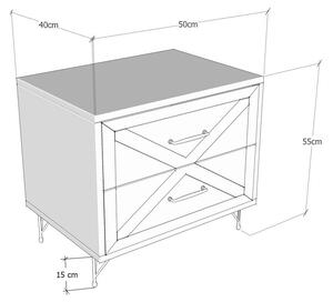 Dizajnový nočný stolík Laibah 50 cm antracitový