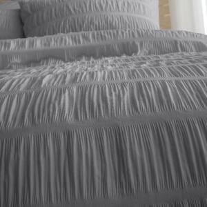 Sivé obliečky na jednolôžko 135x200 cm Seersucker - Catherine Lansfield