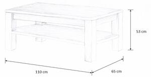 Wooded Konferenčný stolík Chicago z masívu BUK 110x65x53cm