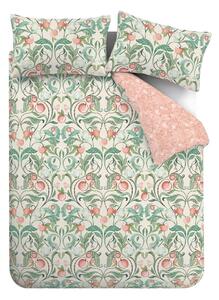 Zeleno-ružové obliečky na jednolôžko 135x200 cm Clarence Floral - Catherine Lansfield