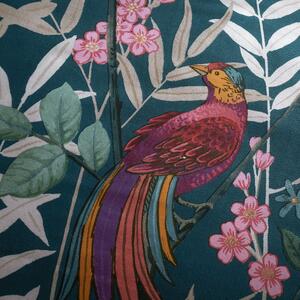Zelené obliečky na dvojlôžko 200x200 cm Tropical Floral Birds - Catherine Lansfield