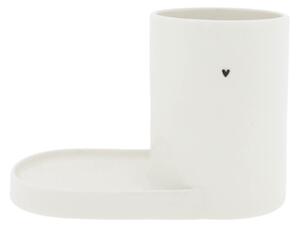 Keramický stojan do kúpeľne White Black Heart