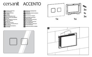 Cersanit Accento Circle, pneumatické splachovacie tlačidlo, biele sklo, S97-055