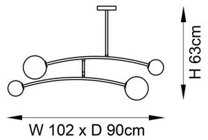 Endon 92940 - Luster na tyči BALANCE 4xG9/3W/230V čierna/biela