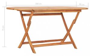 Skladací záhradný stôl teakové drevo Dekorhome