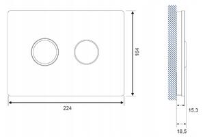 Cersanit Accento Circle, pneumatické splachovacie tlačidlo, čierne sklo, S97-053