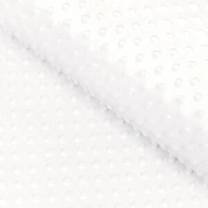 Detská látka Minky 3D bodky MKP-016 Krémovo biela - šírka 150 cm