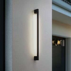 Lindby LED nástenné svetlo Neano, 90 cm, čierne, kov, IP54, Čierna, Hliník, Moderný, Nástenné svietidlo