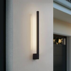 Lindby LED nástenné svetlo Neano, 60 cm, čierne, kov, IP54, Čierna, Hliník, Moderný, Nástenné svietidlo