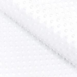 Detská látka Minky 3D bodky MKP-033 Snehovo biela - šírka 150 cm