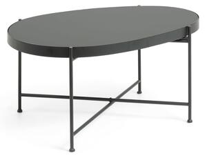 Čierny konferenčný stolík so sklenenou doskou 55x82 cm Marlet – Kave Home
