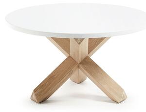 Biely/v prírodnej farbe okrúhly konferenčný stolík s bielou doskou ø 65 cm Lotus – Kave Home
