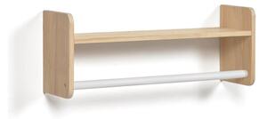 Nástenný detský vešiak z borovicového dreva v prírodnej farbe 52,5x20 cm Florentina – Kave Home