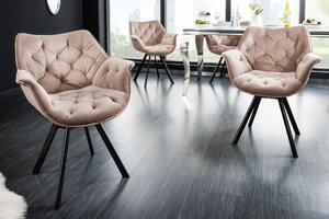 Otočné kreslo THE DUTCH COMFORT s opierkami zamat tmavosivé