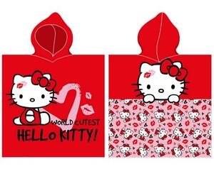 Carbotex Detské pončo Hello Kitty Najroztomilejšie na Svete, 55 x 110 cm