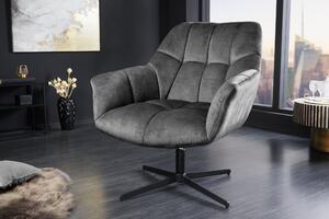 Kreslo PAPILLON 83-90cm otočné o 360° zamat sivé