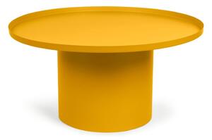 Kovový okrúhly konferenčný stolík v horčicovej farbe ø 72 cm Fleksa – Kave Home