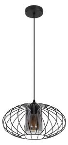 Luster na lanku CORRINI 1xE27/60W/230V pr. 34 cm čierna/šedá