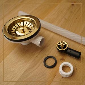 Sink Quality, sitko do sifónu s prepadom Lavre 115mm, zlatá lesklá, SKQ-1SGDZP