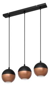 LED Luster na lanku MIDWAY 3xGU10/4,8W/230V čierna/medená