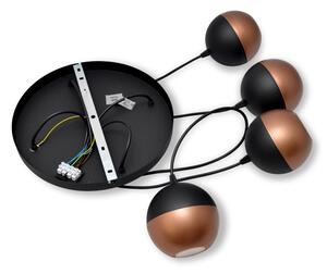 LED Luster na lanku MIDWAY 4xGU10/4,8W/230V čierna/medená