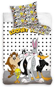 Carbotex Detské bavlnené obliečky Kamaráti z Looney Tunes, 140 x 200 cm, 70 x 90 cm