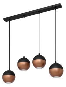 LED Luster na lanku MIDWAY 4xGU10/4,8W/230V čierna/medená