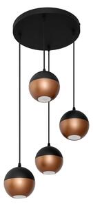 LED Luster na lanku MIDWAY 4xGU10/4,8W/230V čierna/medená
