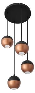 LED Luster na lanku MIDWAY 4xGU10/4,8W/230V čierna/medená