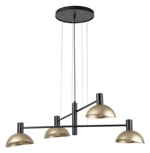 Luster na lanku ARTIS 4xE14/40W/230V čierna/zlatá