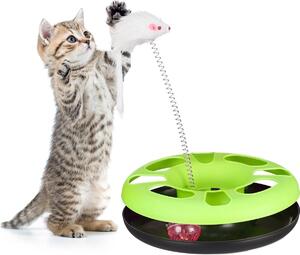 Guľôčková dráha pre mačky s myšou RELAXDAYS zelená