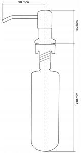 Sink Quality Simple, dávkovač saponátu pre kuchynský drez 400ml, oceľová, SKQ-DOZ-IX