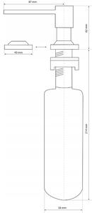 Sink Quality Quatro, dávkovač saponátu pre kuchynský drez 400ml, oceľová, SKQ-DOK-IX
