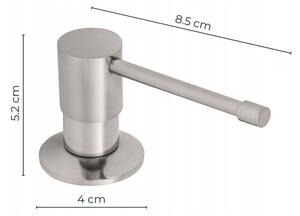 Sink Quality Top, dávkovač saponátu pre kuchynský drez 400ml, oceľová, SKQ-DOZL-IX