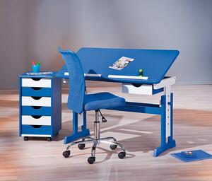 Detský funkčný stôl z masívu Kelly - modrá/biela