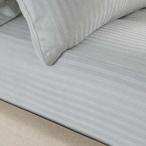 Sivá napínacia plachta 90x190 cm Satin Stripe - Catherine Lansfield