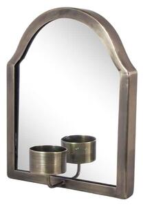 Nástenné zrkadlo so svietnikom Antique Brass 20 cm