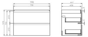 Cersanit Moduo SET, súprava skrinka 80x45x57 cm + umývadlo 80cm, biela lesklá, S801-221-DSM