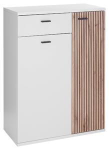 SKRINKA NA TOPÁNKY, biela, farba duba, 75/102/37 cm Voleo - Skrine, regály & police na topánky