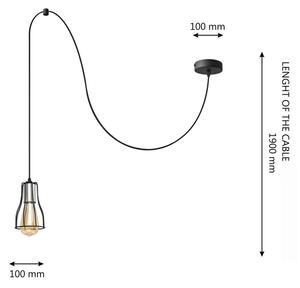 Luster na lanku TUBE 1xE27/15W/230V čierna/chróm