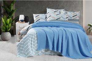 Modrý bavlnený pléd 220x240 cm Waffle – Mila Home