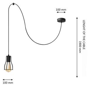Luster na lanku TUBE 1xE27/15W/230V čierna