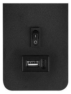 Nástenné bodové svietidlo s USB nabíjačkou 1xG9/35W/230V čierna/zlatá