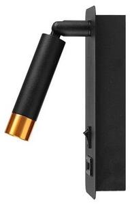 Nástenné bodové svietidlo s USB nabíjačkou 1xG9/35W/230V čierna/zlatá