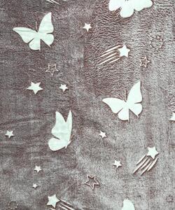 Sendia Textil Deka Svietiaca Motýľ ružový Rozmer deka-prehoz: 150x200 cm