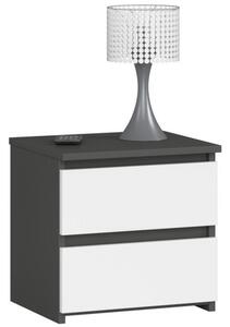 Nočný stolík CL2 2SZ CLP - grafit/biela