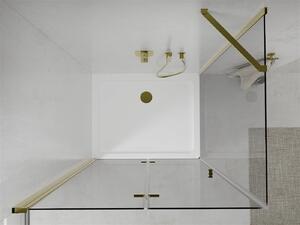 Mexen Lima sprchovací kút 80x70cm, 6mm sklo, zlatý profil - číre sklo + Slim sprchová vanička - 856-080-070-50-00-4010